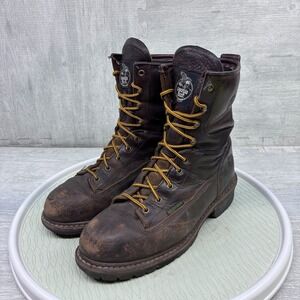 Georgia Boot Logger Work Boots Mens 10 M Brown Leather Composite Toe G7313